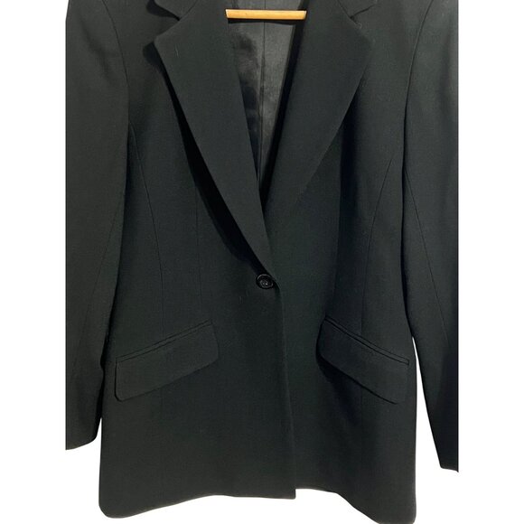 Talbots Women Black Wool Blazer & Pants Suit Set Size 4 Professional Office Goth - Picture 14 of 16